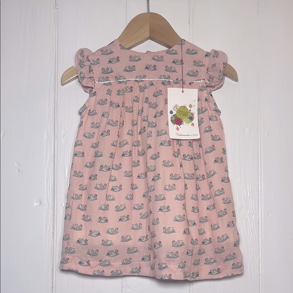SMALLABLE MADESMOISELLE A SOHO NWT 100% Cotton Swan Print Lined Dress